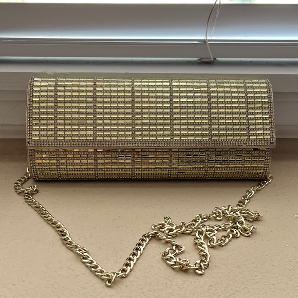 Handbags - Starlet Gold Chain Evening Clutch